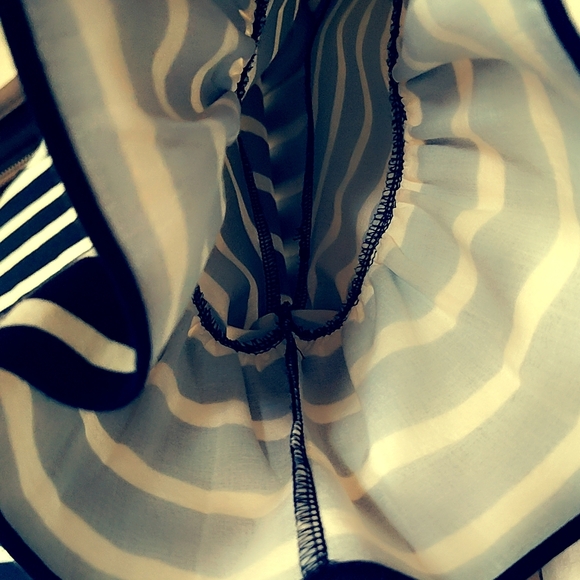 J. Crew Black and White Striped Ruffle Sleeve Top - Picture 5 of 5